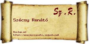 Szécsy Renátó névjegykártya