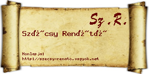 Szécsy Renátó névjegykártya