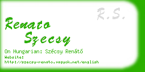 renato szecsy business card